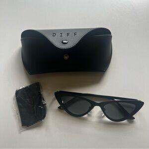 Diff Black Cat-Eye Sunglasses